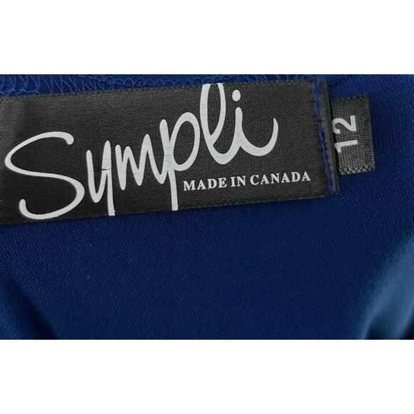 Simpli Top Women's Size 12 Blue Long Sleeve Round Neck - Picture 4 of 5